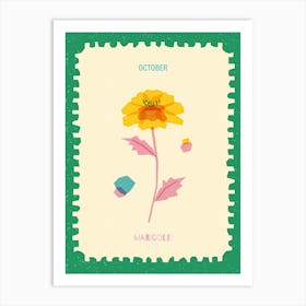 October Birthmonth Flower Marigold Art Print