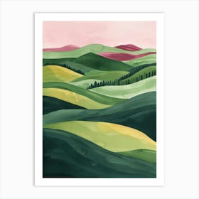 Watercolor Landscape Painting Art Print