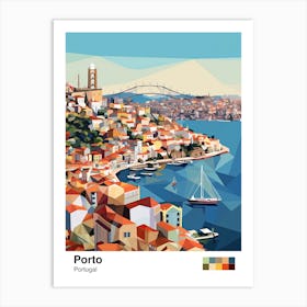 Porto, Portugal, Geometric Illustration 3 Poster Art Print