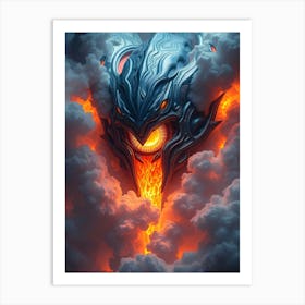 Demon Head with Fire Poster