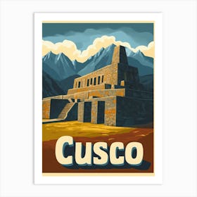 Aihrgdesign A Vintage Travel Poster Of Cusco Featuring The Ic Dcf0bb5c 181d 4adc 8f07 46c0392ff2e6 3 Art Print