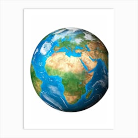 An Illustrious Piece Of Digital Render Of A Globe Highlighting Every Continent On Planet Earth Pred (1) Art Print