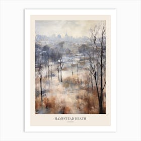 Winter City Park Poster Hampstead Heath London 2 Art Print