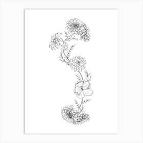 Floral Scoliosis Art Print