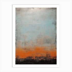 Orange And Teal Abstract Painting 1 Art Print