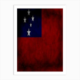 Samoa Flag Texture Art Print