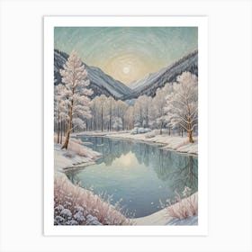 Magical Winter Lake Art Print