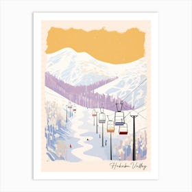 Poster Of Hakuba Valley   Nagano, Japan, Ski Resort Pastel Colours Illustration 1 Art Print