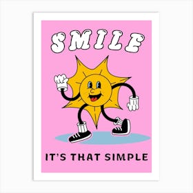 Smile It's That Simple Retro Sunshine Art Print