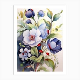 Watercolor Flowers 4 Art Print