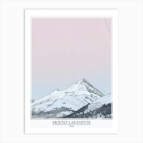 Mount Lafayette Usa Color Line Drawing 7 Poster Art Print