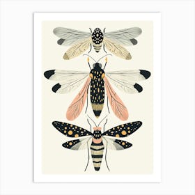 Colourful Insect Illustration Fly 3 Art Print