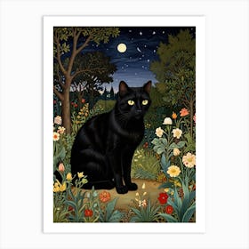 William Morris Cat In The Garden 2 Art Print