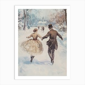 Winter Ice Skating Art Print