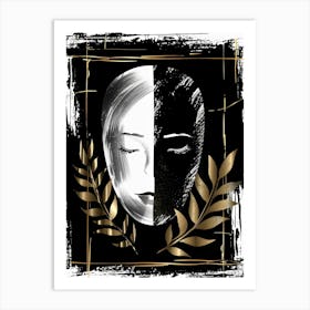 Black And White Portrait Of A Woman 2 Art Print