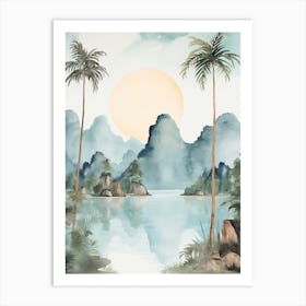 Watercolour Of Khao Sok National Park   Thailand 0 Art Print