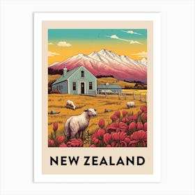 Vintage Travel Poster New Zealand 7 Art Print