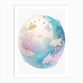 Pisces Gouache Space Art Print
