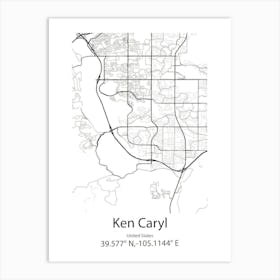 Ken Caryl,United States Minimalist Map Affiche