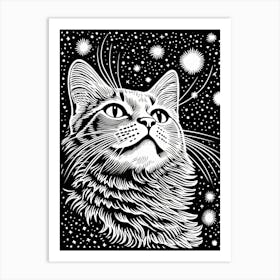 Nebula Furminator, Psychedelic Cats series Art Print