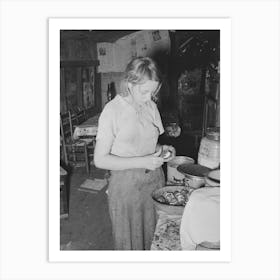 Daughter Of Tenant Farmer Peeling Potatoes For Noonday Meal, Muskogee, Oklahoma By Russell Lee Art Print