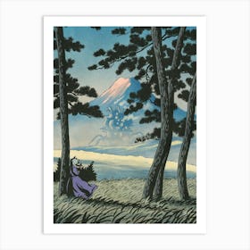 Fuji and Moving Castle view Art Print