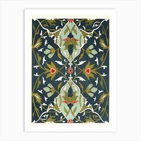 Green Ornamental Tile From The Afghan Boundary Commission Art Print