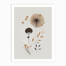 Dandelion Spices And Herbs Retro Minimal 4 Art Print