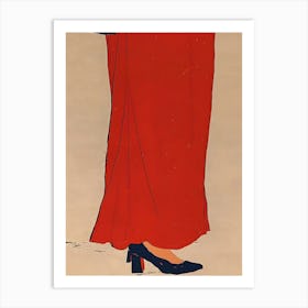 Woman In A Red Dress Art Print