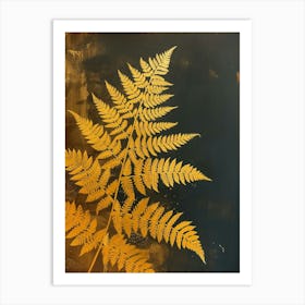 Golden Leather Fern Painting 4 Art Print