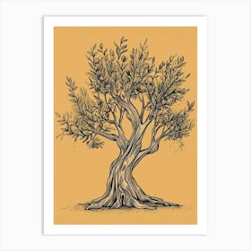 Olive Tree Minimalistic Drawing 4 Art Print