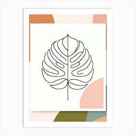 Monstera Leaf Minimalist Art Print