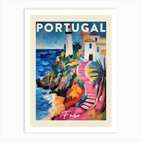 Faro Portugal 4 Fauvist Painting  Travel Poster Art Print