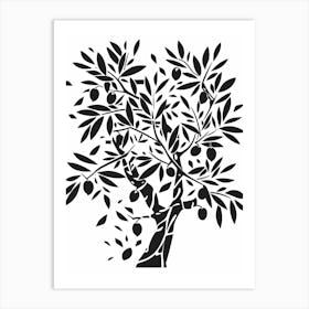 Olive Tree Simple Geometric Nature Stencil 1 1 Art Print