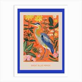 Spring Birds Poster Great Blue Heron 1 Art Print