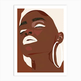 Black Woman With Hoop Earrings 2 Art Print