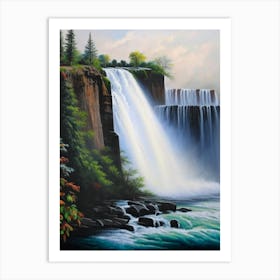 Niagara Falls Of The South, United States Peaceful Oil Art  Art Print