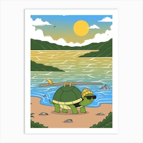 Turtle On The Beach Art Print