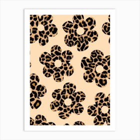 Leopard Print Flower Pattern Art Print