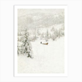 Vintage Winter Landscape Art Print