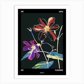 No Rain No Flowers Poster Geranium 4 Art Print