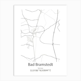 Bad Bramstedt,Germany Minimalist Map Art Print