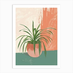 Spider Plant Minimalist Illustration 8 Art Print