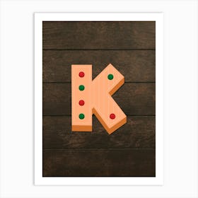 Gingerbread Christmas Letters Living Room Holiday Display 11 Art Print