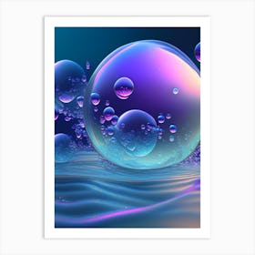 Bubbles In Water, Water, Waterscape Holographic 1 Art Print