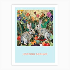 Hopping Around Bunnies In Vegetables Poster 1 Art Print