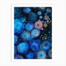 Blue Circles 36 Art Print