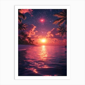 Sunset At The Beach 13 Art Print