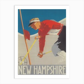 New Hampshire Skier Vintage Ski Poster Art Print