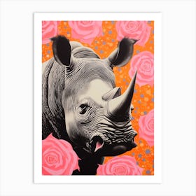 Photographic Rhino Collage Style Art Print